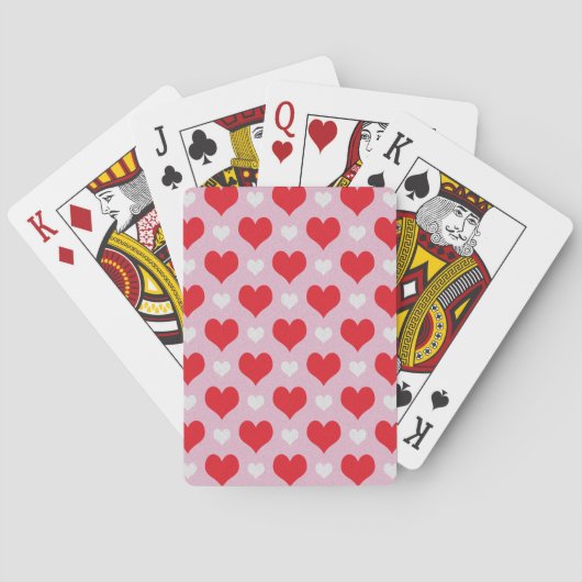 Rote und weiße Valentinherzen Spielkarten (Rückseite)
