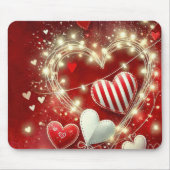 ROTE UND WEISSE VALENTINSTAGE HERZEN MOUSEPAD (Vorne)