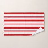 Rote und weiße vertikale Streifen (groß) Badhandtuch Set (Handtuch)