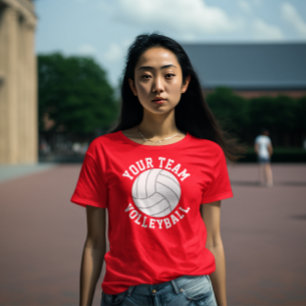 Rote und weiße Volleyballmannschaft Name Frauenmei T-Shirt