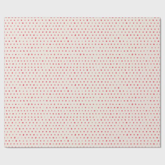 Rote und weiße Wasserfarben Polka Dots Holiday Geschenkpapier (Flach)