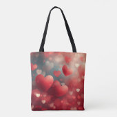 ROTE UND WEISSE WASSERFARBENHERZEN TASCHE (Rückseite)