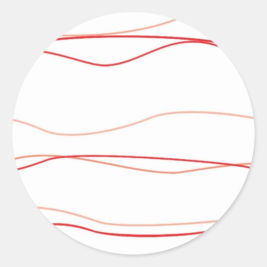 Rote und weiße Waves Runder Aufkleber (Vorderseite)