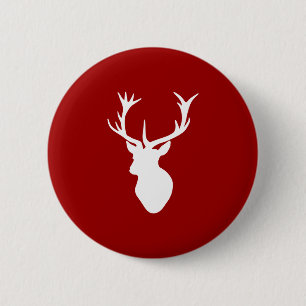 Rote und weiße Weihnachtsbaum Button