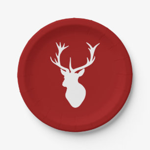 Rote und weiße Weihnachtsbaum Pappteller