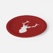 Rote und weiße Weihnachtsbaum Pappteller (Schrägansicht)