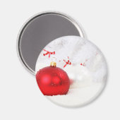 Rote und weiße Weihnachtsbaumchen Magnet (Vorderseite/Rückseite)
