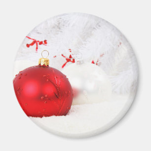 Rote und weiße Weihnachtsbaumchen Magnet