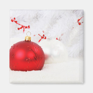 Rote und weiße Weihnachtsbaumchen Magnet