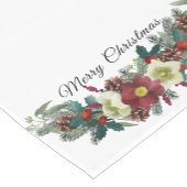 Rote und weiße Weihnachtsbäume Frohe Weihnachten Kurzer Tischläufer (Ecke)