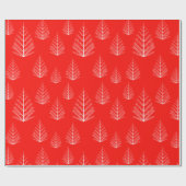 Rote und weiße Weihnachtsbäume Geschenkpapier (Flach)