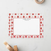 Rote und weiße Weihnachtsbäume Mitteilungskarte (Vorderseite/Rückseite Beispiel)