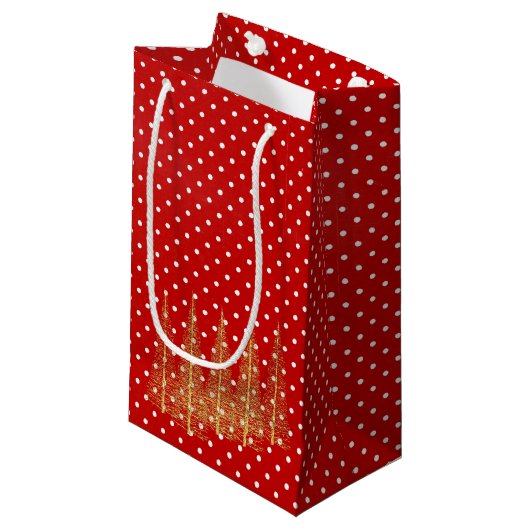 Rote und weiße Weihnachtsbaumen Geschenktasche Kleine Geschenktüte (Vorderseite Schrägansicht)