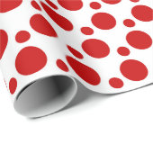 Rote und weiße Weihnachtsblase Geschenkpapier (Rolleneckpunkt)