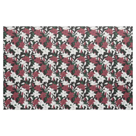 Rote und weiße Weihnachtsblumen Stoff (Yard (91,4 cm))