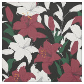 Rote und weiße Weihnachtsblumen Stoff (Muster)