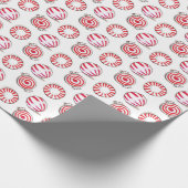 Rote und weiße Weihnachtsbonbons Geschenkpapier (Ecke)