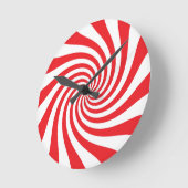 Rote und weiße Weihnachtsbonbons Runde Wanduhr (Winkel)