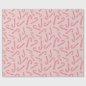 Rote und weiße Weihnachtscreme Cane Winter nahtlos Geschenkpapier (Flach)