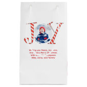 Rote und weiße Weihnachtsfreude Personalisiert Kleine Geschenktüte (Vorderseite)