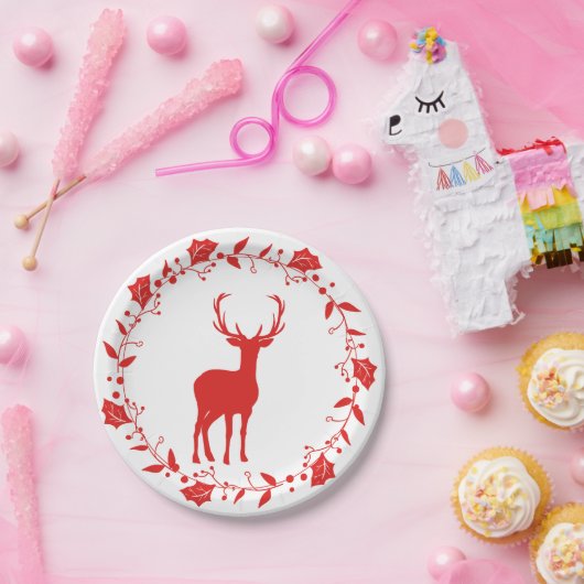 Rote und weiße Weihnachtsgebäck Pappteller (Party)