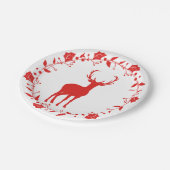 Rote und weiße Weihnachtsgebäck Pappteller (Schrägansicht)