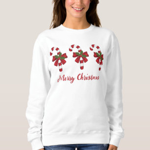Rote und weiße Weihnachtskanone und Sondertext Sweatshirt