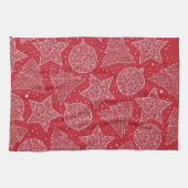 Rote und weiße Weihnachtsküche Handtücher (Horizontal)