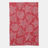 Rote und weiße Weihnachtsküche Handtücher (Vertikal)