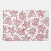 Rote und weiße Weihnachtsküche Handtücher (Horizontal)