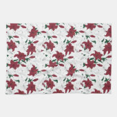 Rote und weiße Weihnachtslilien Geschirrtuch (Horizontal)