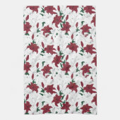 Rote und weiße Weihnachtslilien Geschirrtuch (Vertikal)