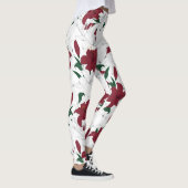 Rote und weiße Weihnachtslilien Leggings (Rechts)