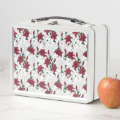 Rote und weiße Weihnachtslilien Metall Brotdose (Beispiel)