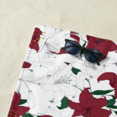 Rote und weiße Weihnachtslilien Strandtuch (Beispiel)