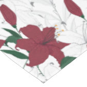 Rote und weiße Weihnachtslilien Tischdecke (Schrägansicht)