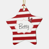 Rote und weiße Weihnachtsmagie Keramik Ornament (Links)