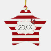 Rote und weiße Weihnachtsmagie Keramik Ornament (Hinten)