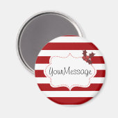 Rote und weiße Weihnachtsmagie Magnet (Vorderseite/Rückseite)