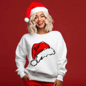 Rote und weiße Weihnachtsmannmütze Weihnachten Sweatshirt