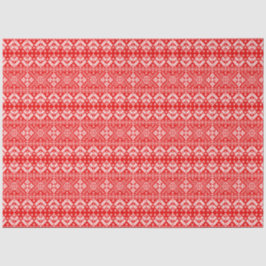 Rote und weiße Weihnachtsmesse Isle Pattern Seidenpapier