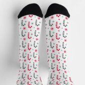 Rote und weiße Weihnachtsmuster mit Candy Canes Socken (Oben)
