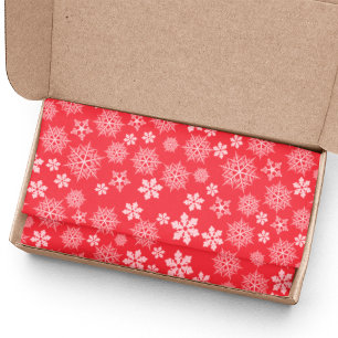 Rote und weiße Weihnachtsschneeflocken-Muster Seidenpapier