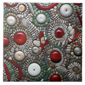 Rote und weiße Weihnachtsstege Muster Fliese (Vorderseite)