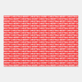 Rote und weiße Weihnachtstypografie Geschenkpapier Set (Vorderseite 3)