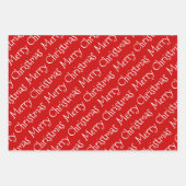 Rote und weiße Weihnachtstypografie - Moderner Fei Geschenkpapier Set (Vorderseite)