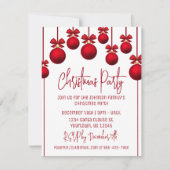 Rote und weiße Weihnachtszeit-Party Einladung (Vorderseite)