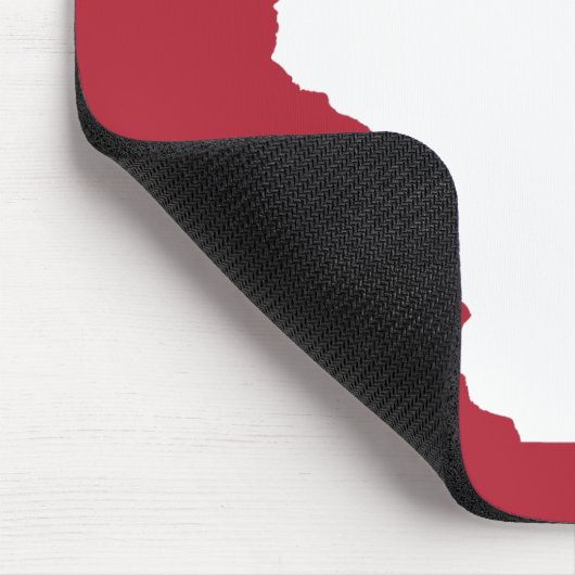 Rote und weiße Wisconsin-Form Mousepad (Ecke)