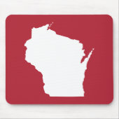 Rote und weiße Wisconsin-Form Mousepad (Vorne)