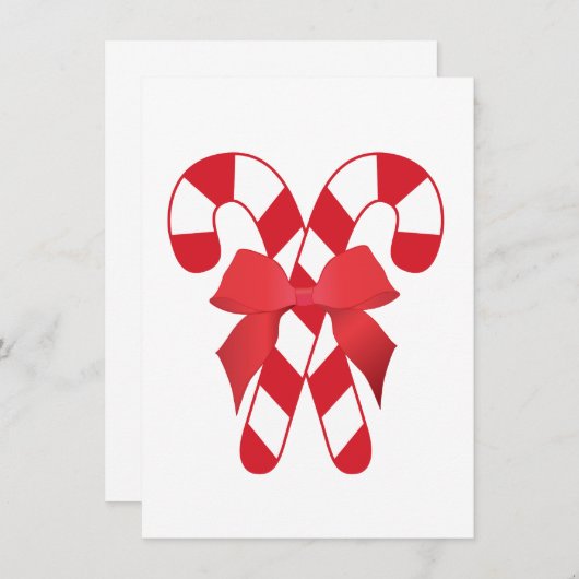 Rote und weiße Zuckerstange-Einladung Einladung (Vorne/Hinten)